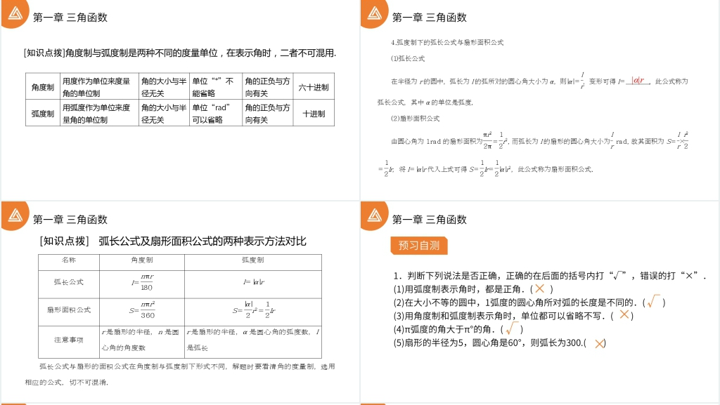 高一年级下册《三角函数1.1.2弧度制》讲解PPT课件 高一年级下册《三角函数1.1.2弧度制》讲解PPT课件