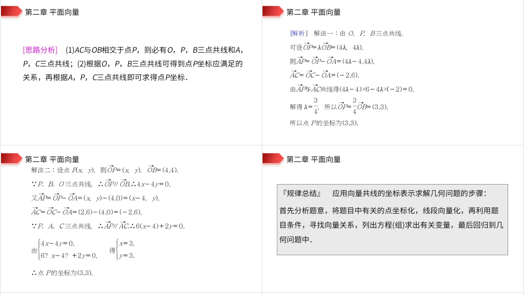 高一年级下册《平面向量共线的坐标表示》PPT课件 高一年级下册《平面向量共线的坐标表示》PPT课件