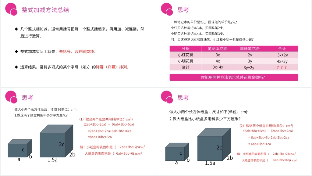 七年级初一上册《整式加减运算》PPT课件 七年级初一上册《整式加减运算》PPT课件