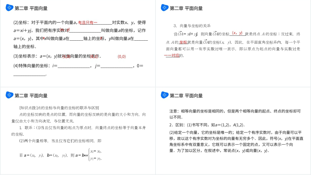 高一年级下册《平面向量的正交分解及坐标表示和运算》PPT课件 高一年级下册《平面向量的正交分解及坐标表示和运算》PPT课件
