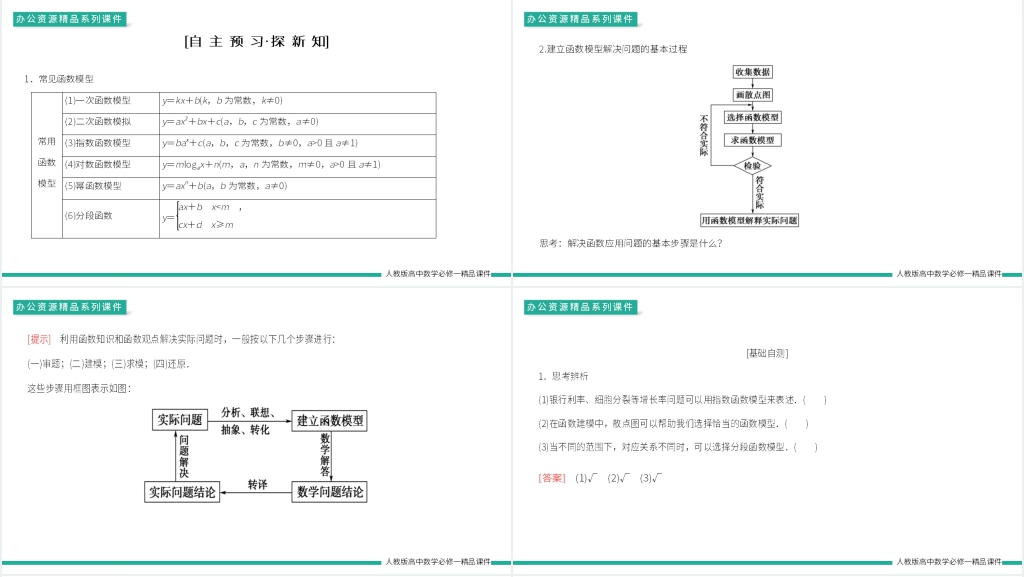 高一上册《函数模型的应用实例》PPT课件 高一上册《函数模型的应用实例》PPT课件
