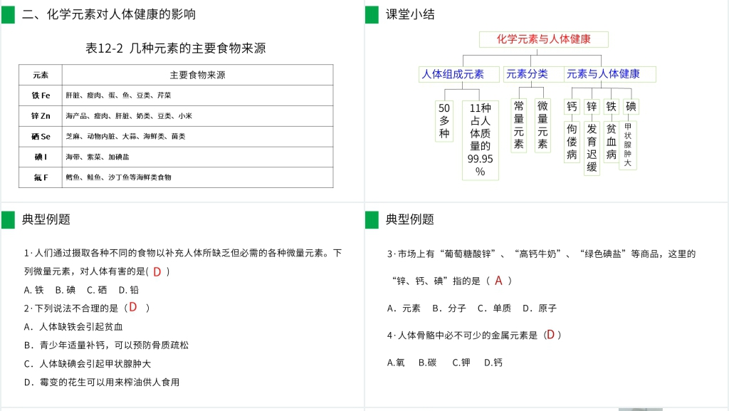 九年级初三下册《化学元素与人体健康》讲解PPT课件 九年级初三下册《化学元素与人体健康》讲解PPT课件