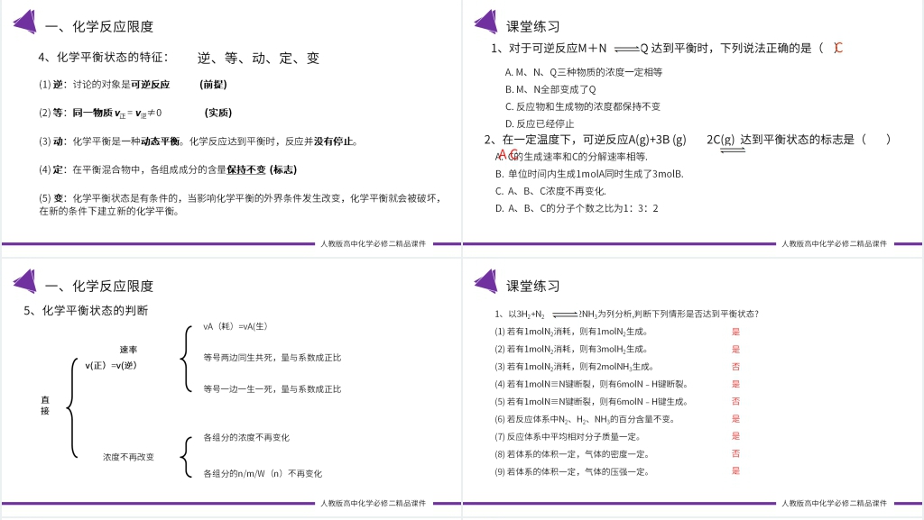 高一必修二《化学反应的限度和化学反应条件的控制 》PPT课件 高一必修二《化学反应的限度和化学反应条件的控制 》PPT课件