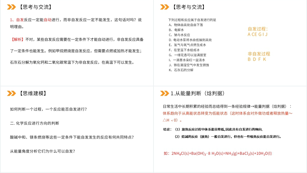 人教版高二化学选修4《化学反应进行的方向》教案PPT课件 人教版高二化学选修4《化学反应进行的方向》教案PPT课件