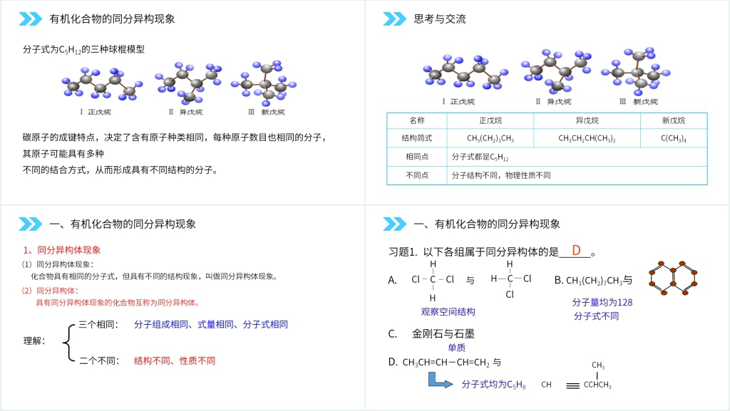 人教版高二化学选修五《同分异构体》PPT课件 人教版高二化学选修五《同分异构体》PPT课件