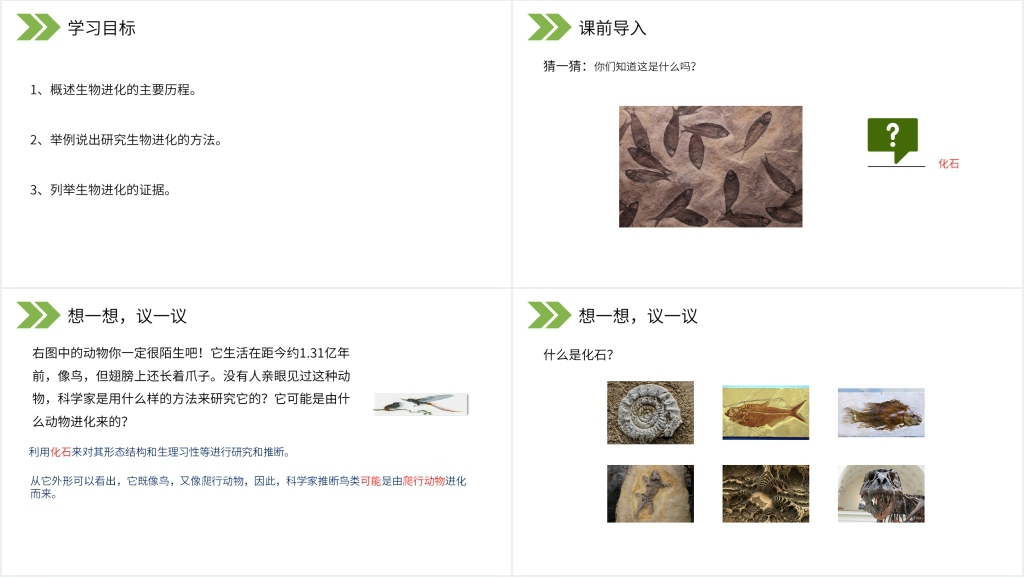 人教版初中生物八年级初二下册《生物进化的历程》PPT课件 人教版初中生物八年级初二下册《生物进化的历程》PPT课件