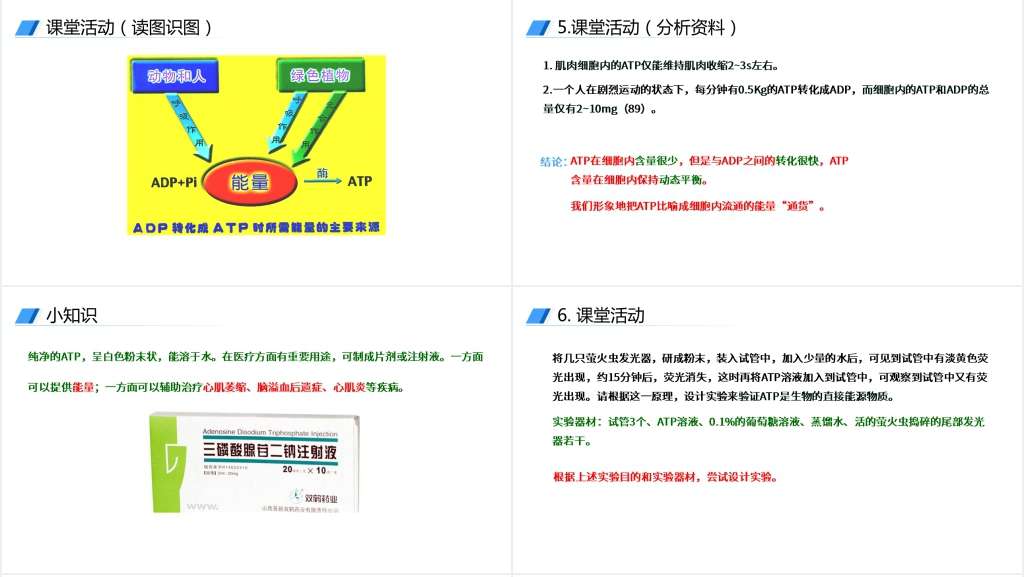 人教版必修高一生物《细胞的能量通货(ATP)》PPT课件 人教版必修高一生物《细胞的能量通货(ATP)》PPT课件