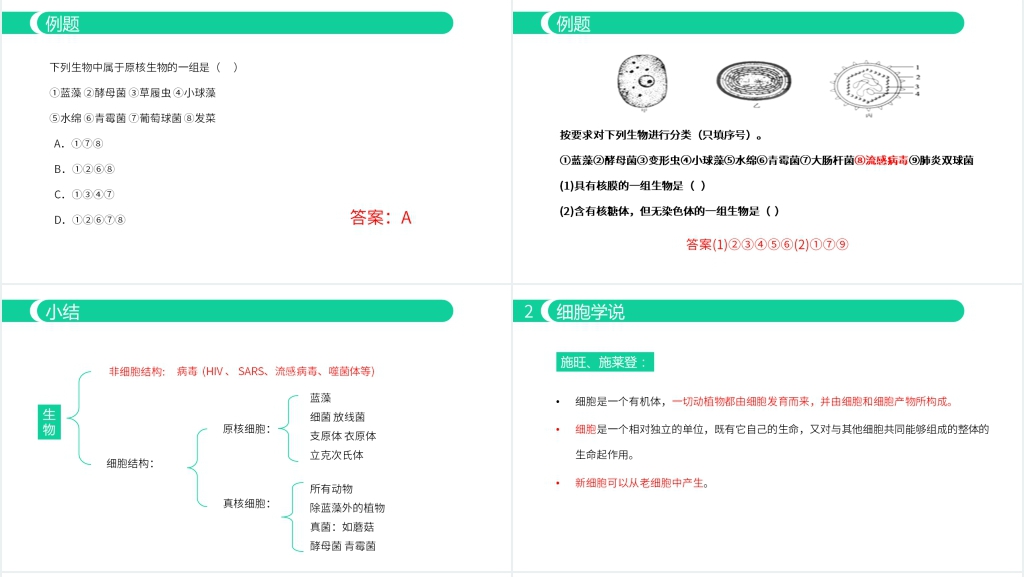 人教版必修高一生物《细胞的多样性与统一性》PPT课件 人教版必修高一生物《细胞的多样性与统一性》PPT课件
