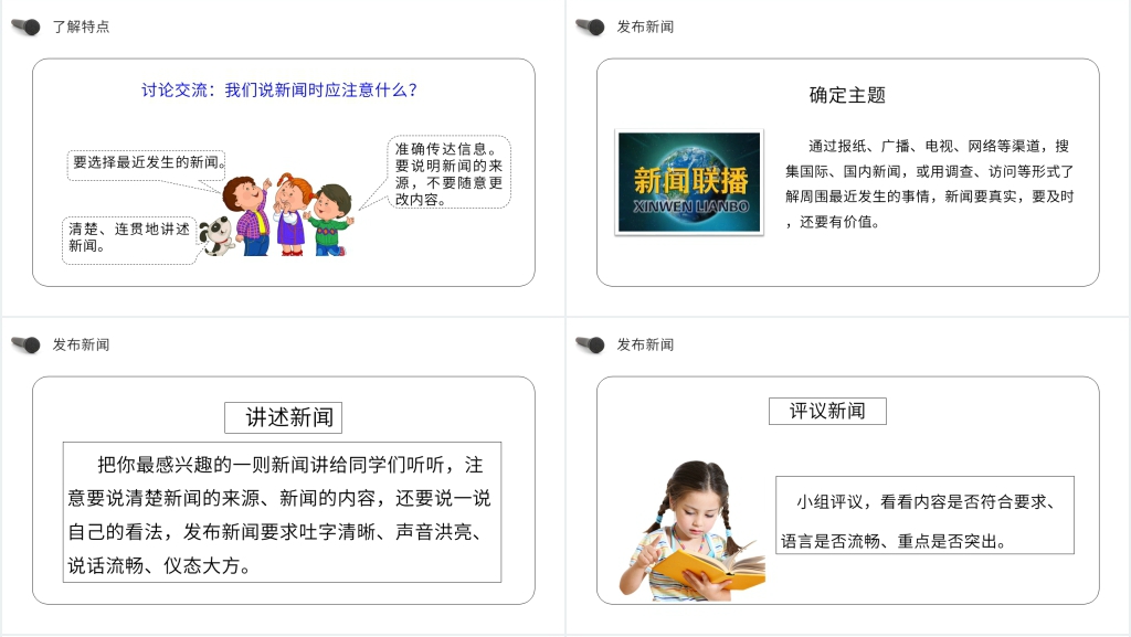 人教版四年级语文下册《第2单元口语交际说新闻》PPT课件