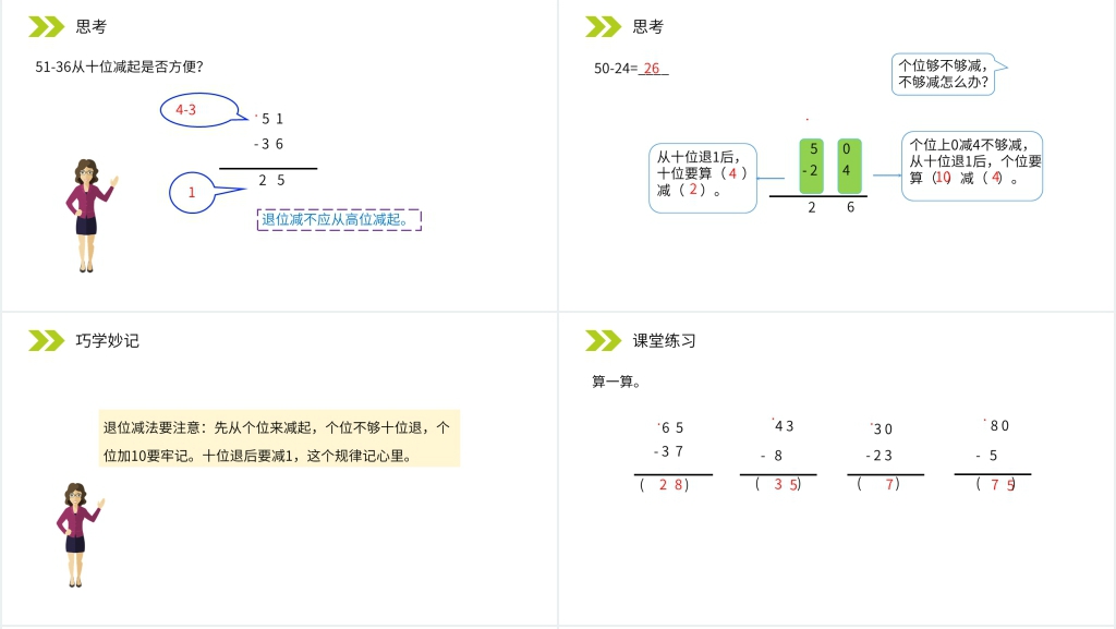 人教版小学数学二年级上册《两位数减两位数(退位)笔算》PPT课件 人教版小学数学二年级上册《两位数减两位数(退位)笔算》PPT课件