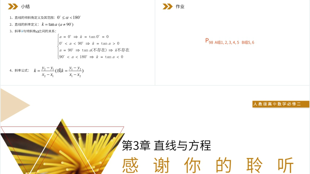 人教版高中数学必修二《直线的倾斜角与斜率》PPT课件 人教版高中数学必修二《直线的倾斜角与斜率》PPT课件