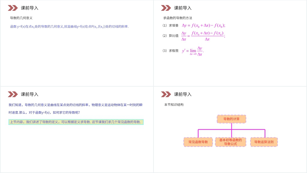人教版高中数学选修2-2《几个常见函数的导数》教案PPT课件 人教版高中数学选修2-2《几个常见函数的导数》教案PPT课件