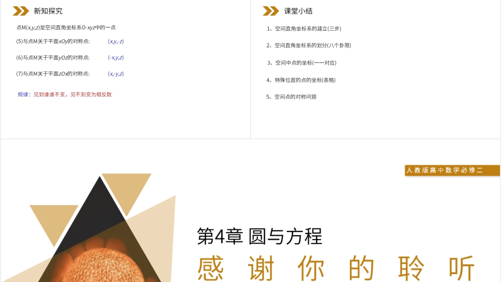 人教版高中数学必修二《空间直角坐标系》教案PPT课件 人教版高中数学必修二《空间直角坐标系》教案PPT课件