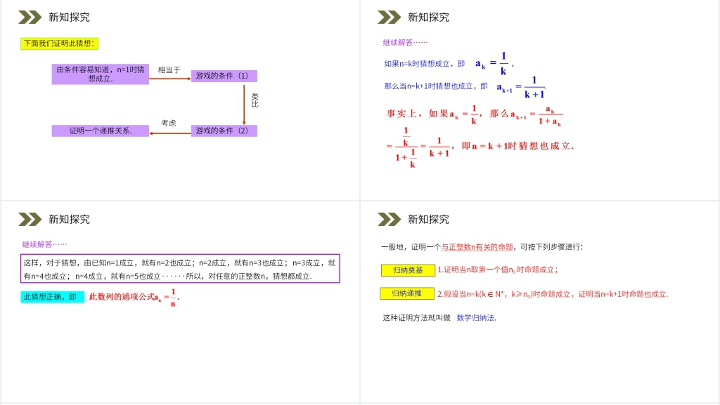 人教版高中数学选修2-2《数学归纳法》PPT课件 人教版高中数学选修2-2《数学归纳法》PPT课件