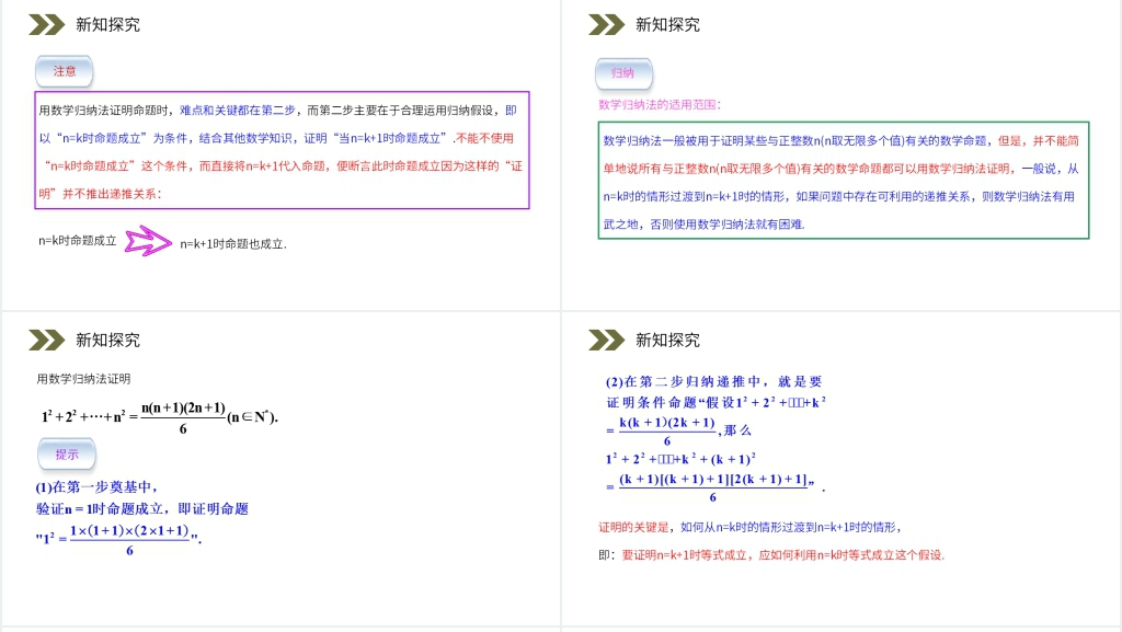 人教版高中数学选修2-2《数学归纳法》PPT课件 人教版高中数学选修2-2《数学归纳法》PPT课件