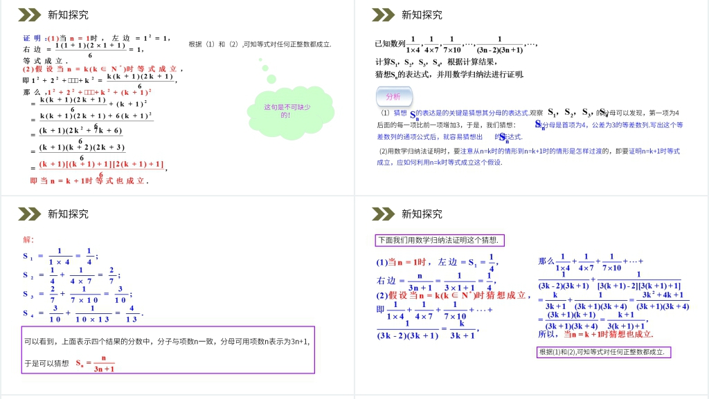 人教版高中数学选修2-2《数学归纳法》PPT课件 人教版高中数学选修2-2《数学归纳法》PPT课件