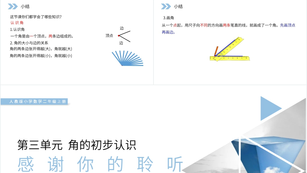 人教版小学数学二年级上册《认识角》PPT课件 人教版小学数学二年级上册《认识角》PPT课件