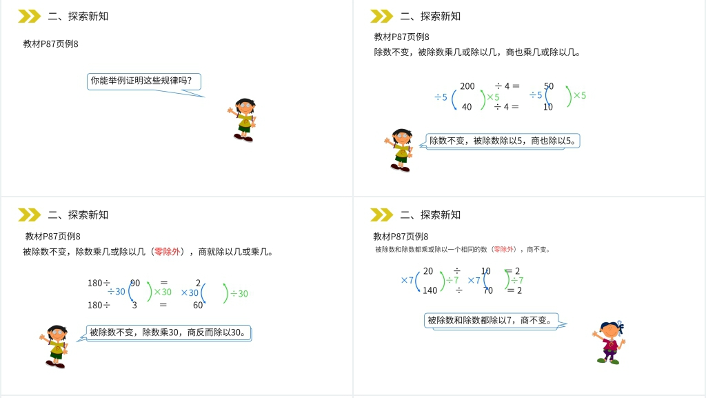 人教版小学数学四年级上册《商的变化规律》PPT课件 人教版小学数学四年级上册《商的变化规律》PPT课件