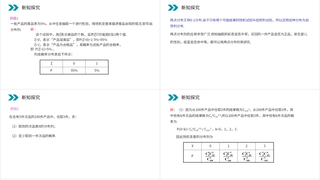 人教版高中数学选修2-3《离散型随机变量的分布列》PPT课件 人教版高中数学选修2-3《离散型随机变量的分布列》PPT课件