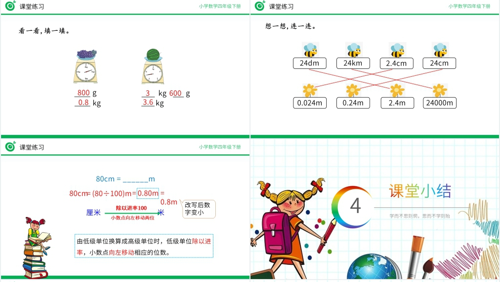 小学数学四年级下册《低级单位的数改写成高级单位的数》PPT课件