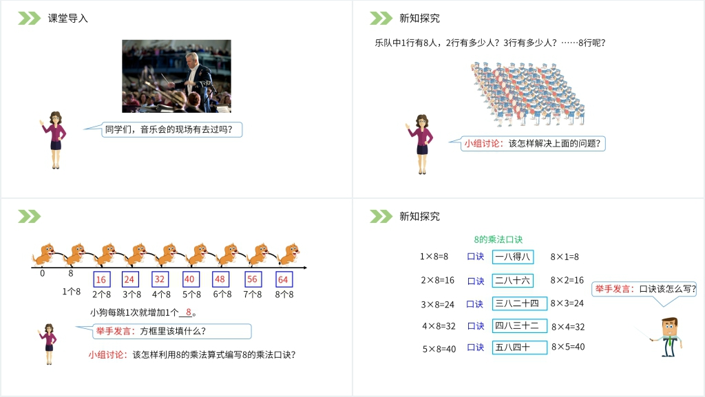 人教版小学数学二年级上册《8的乘法口诀》教学PPT课件