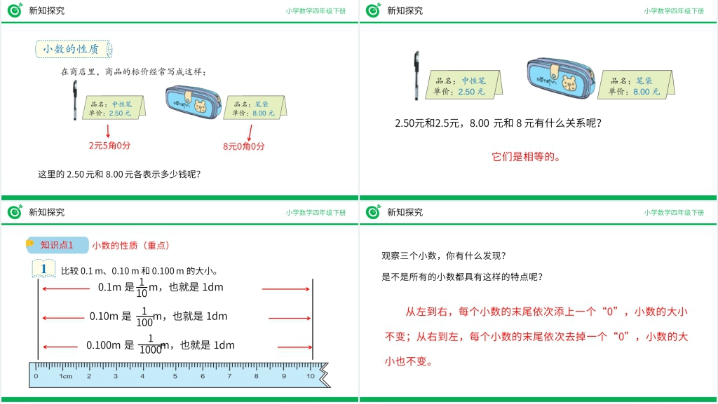 小学数学四年级下册《小数的性质》PPT课件 小学数学四年级下册《小数的性质》PPT课件