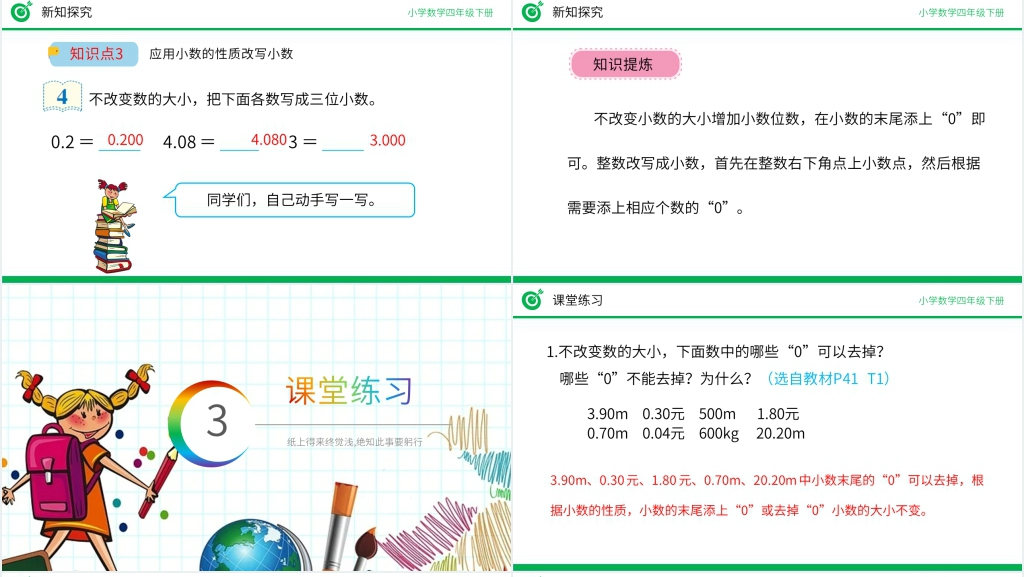 小学数学四年级下册《小数的性质》PPT课件 小学数学四年级下册《小数的性质》PPT课件