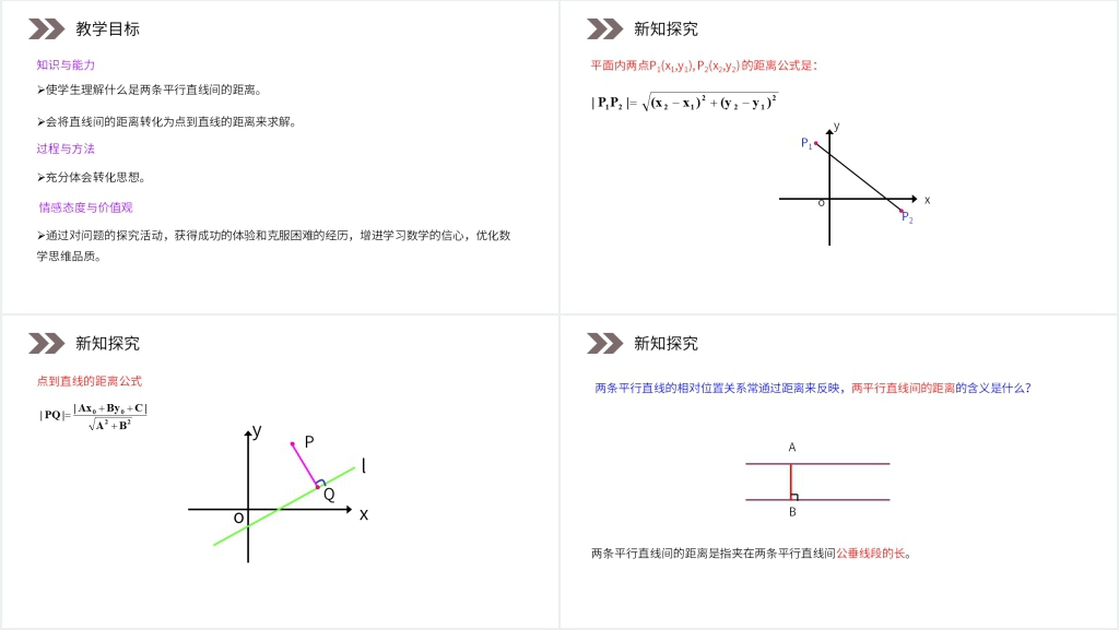人教版高中数学必修二《两条平行直线之间的距离》PPT课件 人教版高中数学必修二《两条平行直线之间的距离》PPT课件