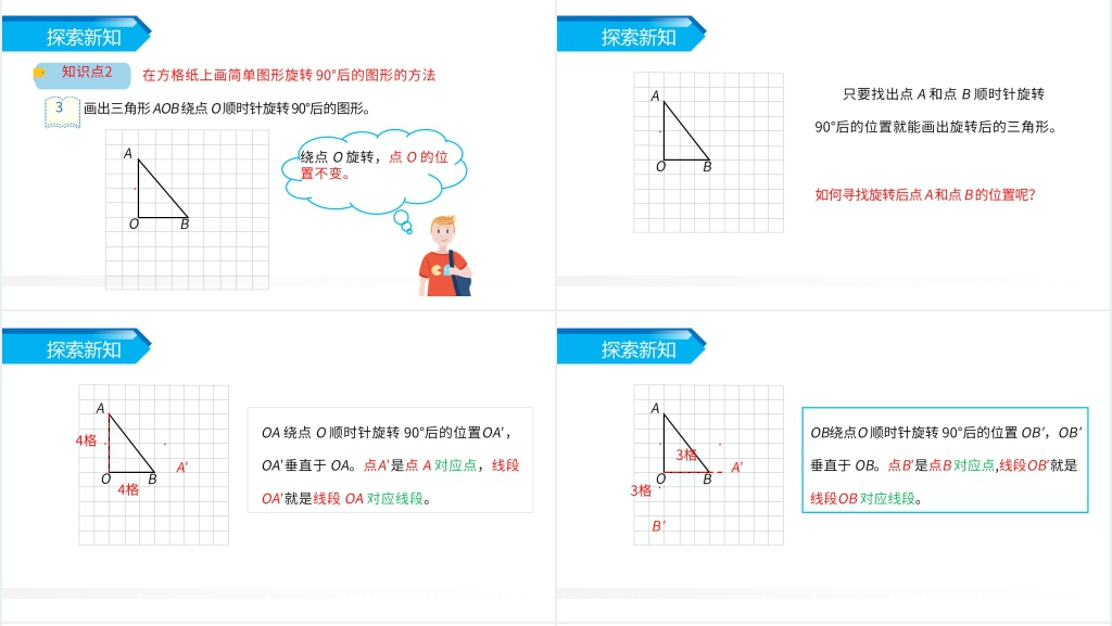 人教版小学五年级下册数学《方格纸上图形的旋转变换》PPT课件 人教版小学五年级下册数学《方格纸上图形的旋转变换》PPT课件