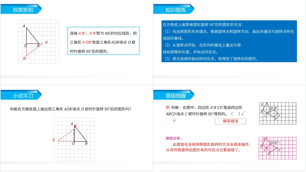 人教版小学五年级下册数学《方格纸上图形的旋转变换》PPT课件 人教版小学五年级下册数学《方格纸上图形的旋转变换》PPT课件