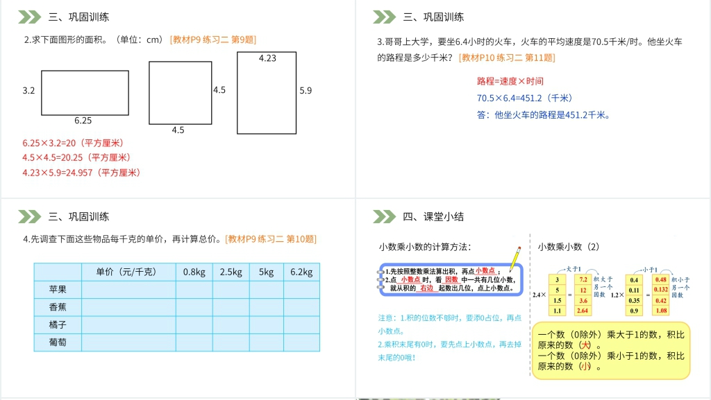 人教版小学数学五年级上册《小数乘小数》PPT课件 人教版小学数学五年级上册《小数乘小数》PPT课件