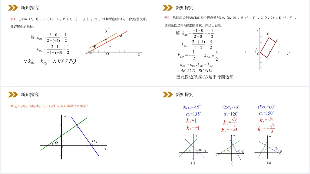 人教版高中数学必修二《两条直线平行与垂直的判定》PPT课件 人教版高中数学必修二《两条直线平行与垂直的判定》PPT课件