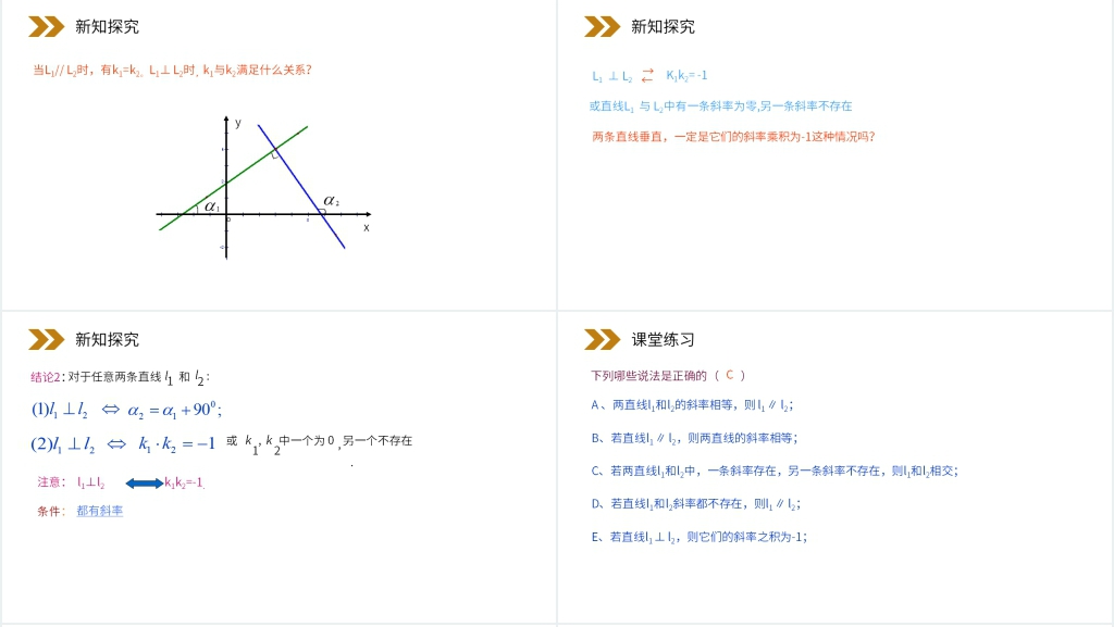 人教版高中数学必修二《两条直线平行与垂直的判定》PPT课件 人教版高中数学必修二《两条直线平行与垂直的判定》PPT课件