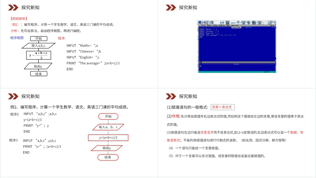 人教版高中数学必修三《输入语句、输出语句和赋值语句》PPT课件 人教版高中数学必修三《输入语句、输出语句和赋值语句》PPT课件