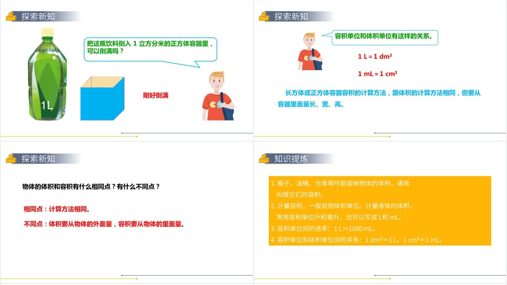 人教版小学数学五年级下册《容积和容积单位》教案PPT课件 人教版小学数学五年级下册《容积和容积单位》教案PPT课件