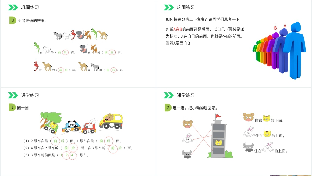 人教版小学数学一年级上册《上下前后》PPT课件 人教版小学数学一年级上册《上下前后》PPT课件