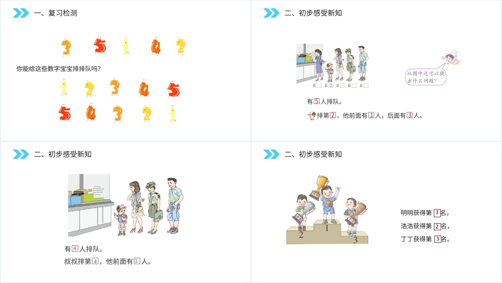 人教版小学数学一年级上册《第几》教学PPT课件 人教版小学数学一年级上册《第几》教学PPT课件