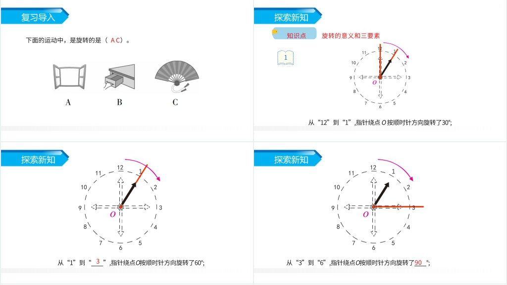 人教版小学数学五年级下册《图形的旋转》教案PPT课件 人教版小学数学五年级下册《图形的旋转》教案PPT课件