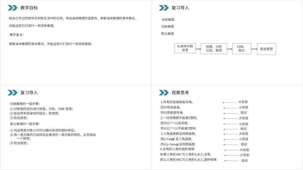 人教版高中数学选修1-2《演绎推理》教案PPT课件 人教版高中数学选修1-2《演绎推理》教案PPT课件