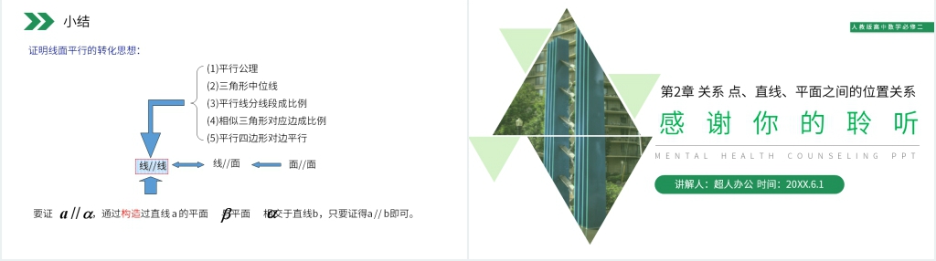 人教版高中数学必修二《直线和平面平行的性质》教案PPT课件 人教版高中数学必修二《直线和平面平行的性质》教案PPT课件