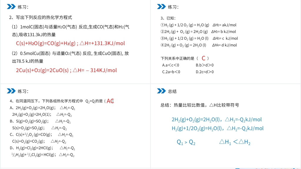 人教版高二化学选修4《化学反应与能量的变化》教学PPT课件
