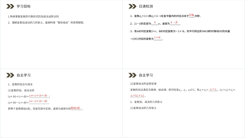 人教版高中数学选修1-2《复数代数形式的加减运算及其几何意义》PPT课件 人教版高中数学选修1-2《复数代数形式的加减运算及其几何意义》PPT课件