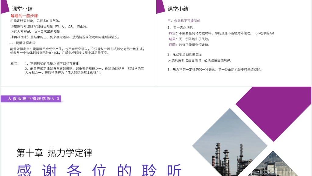 人教版高三物理选修3-3《热力学第一定律能量守恒定律》PPT课件 人教版高三物理选修3-3《热力学第一定律能量守恒定律》PPT课件