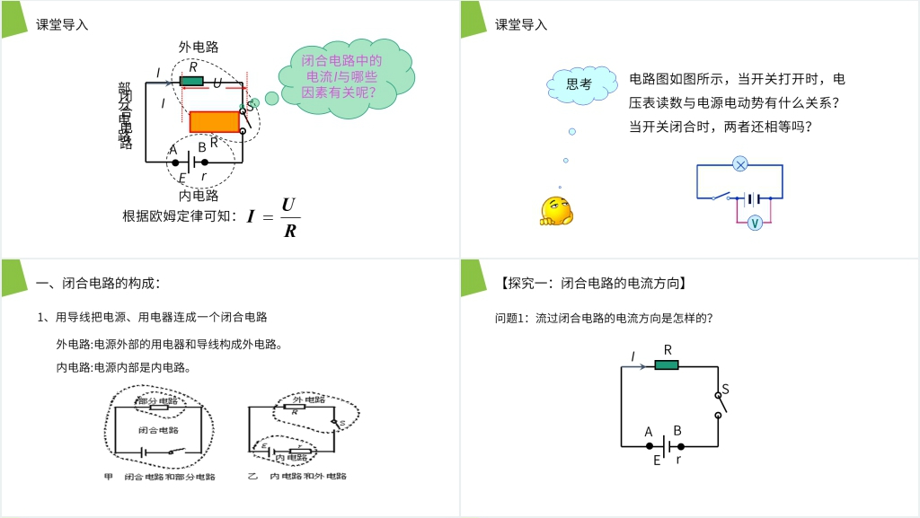 人教版高二物理选修3-1《闭合电路的欧姆定律》PPT课件 人教版高二物理选修3-1《闭合电路的欧姆定律》PPT课件