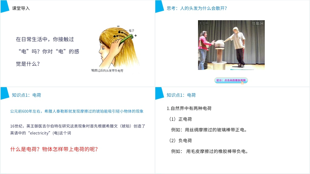 人教版高二物理选修3-1《电荷及其守恒定律》PPT课件 人教版高二物理选修3-1《电荷及其守恒定律》PPT课件