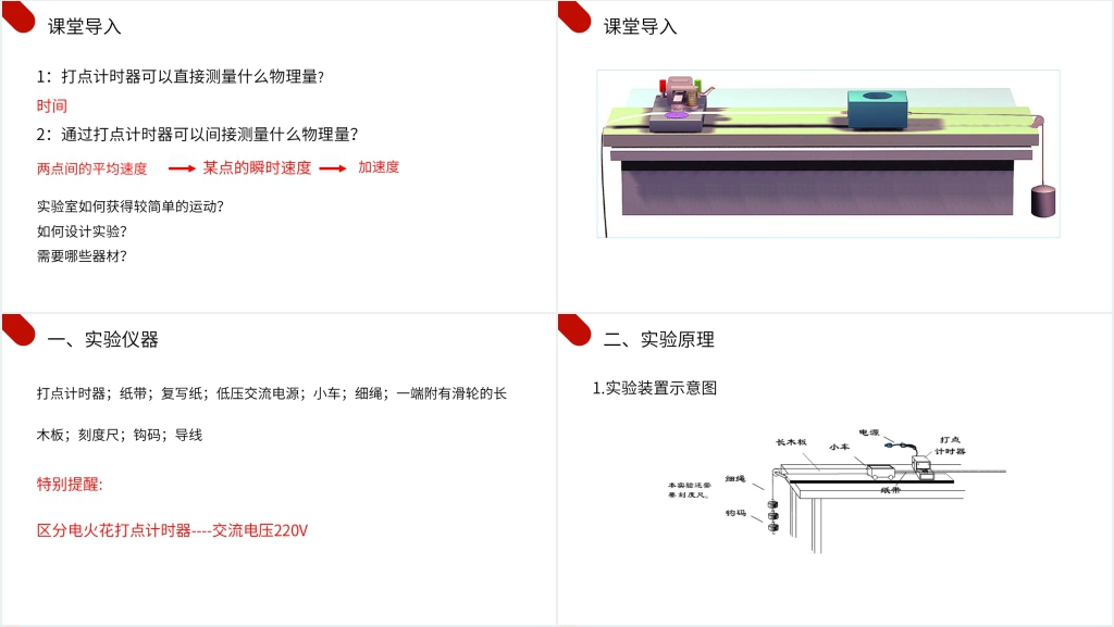 人教版高一物理必修1《探究小车速度随时间变化的规律》PPT课件 人教版高一物理必修1《探究小车速度随时间变化的规律》PPT课件