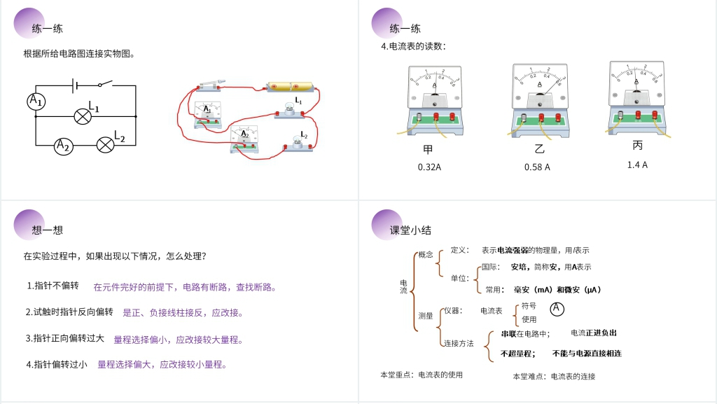 人教版九年级初三物理《电流的测量》PPT课件 人教版九年级初三物理《电流的测量》PPT课件