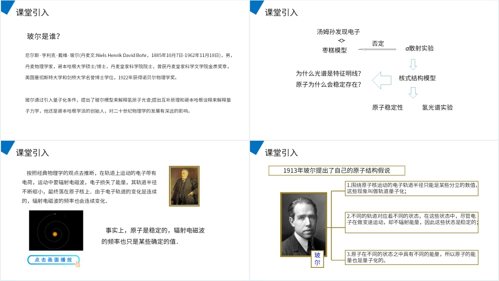 人教版高二物理选修3-5《玻尔的原子模型》PPT课件 人教版高二物理选修3-5《玻尔的原子模型》PPT课件