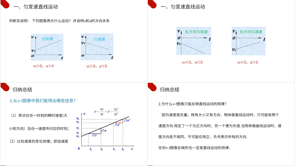 人教版高一物理必修1《匀变速直线运动的速度与时间的关系》PPT课件 人教版高一物理必修1《匀变速直线运动的速度与时间的关系》PPT课件