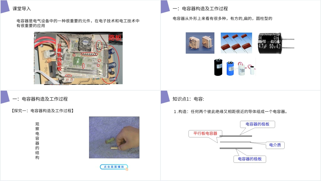 人教版高二物理选修3-1《电容器的电容》教案PPT课件 人教版高二物理选修3-1《电容器的电容》教案PPT课件